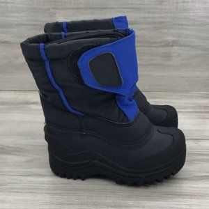 CF Coldfront Snow Boots Kids 7 Blue Black Winter Hook and Loop Pull On